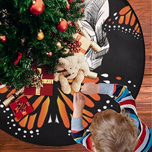 Visesunny božićna traka Dvostruka slojeva lubanja s narančastom leptirnim crnim praznim zabava rustikalno seoska kuća lizalica velikog