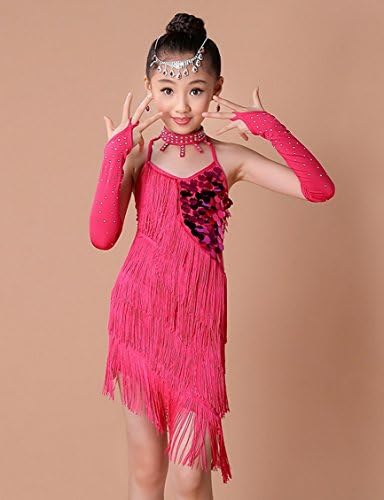 Happy Cherry Girls Stretchy Dance Outfits Latin Salsa Ballroom Coustmes, 4-13Y