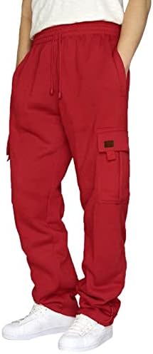 Wybaxz 2022 Božićni muški fitness trkački pantalona za crtanje labavog struka džepa u boji labav runo