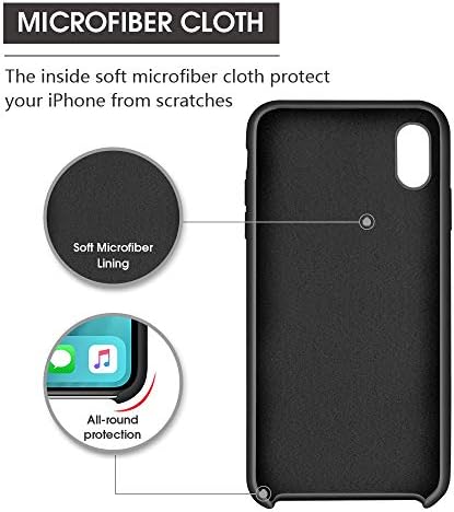 iPhone X futrola, iPhone XS silikonska futrola, XPERG Slim tekući silikonski gel gumeni udarnut kućište mekani jastuk od mikrovlakana