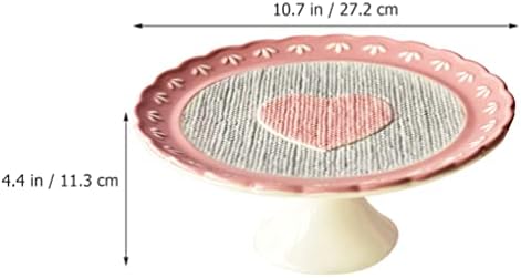 Cabilock torta ploča Valentines dan torta stoji Love Heart Cupcake Holder okrugli Desert prikaz ploča Footed voće ploča za dom kuhinja