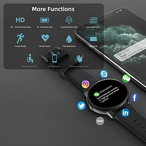 IMILAB Smartwatch, KW66 fitnes Tracker, full touch Screen Bluetooth IP68 vodootporni pametni sat, Monitor otkucaja srca, Monitor spavanja,