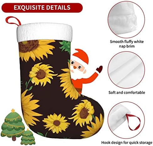 Sumnjačke božićne čarape ljetni suncokret cvjetni uzorak dvostrani kamin viseći čarape
