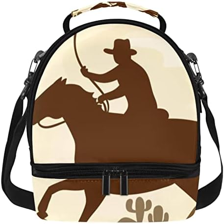 Silhouette Cowboy Riding isolated Easy Zip Lock Resealable Lunch Bag for Bento Boxes Picnic Snack Camping Picnic Hot & amp; hladna