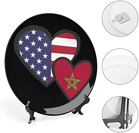 INTERLOWLing Hearts American Maroko zastava za zastavu Keramička kost Kina Dekorativne ploče sa visećim ukrasima Ploče za večeru