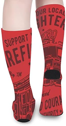 Vatrogasci visoke čarape Smešno toplo nad telaznicom CALF Tube Socks Boja podudarajuća čarape za muškarce