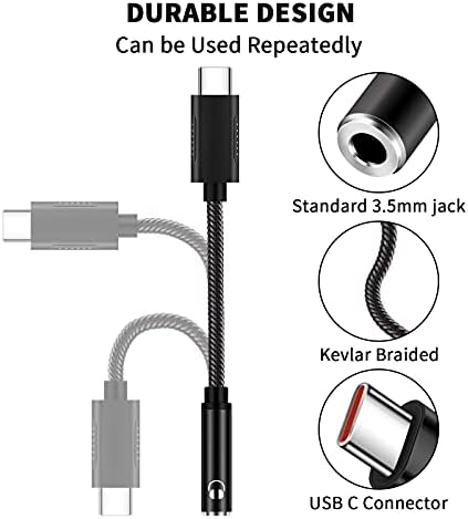 USB C do 3,5 mm adapter za slušalice tipa C dongle Audio priključak Converter DAC čip pletenica AUX EARBUDS adapter za Samsung S21