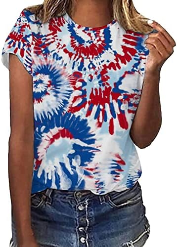 2023 Ženska Amerika zastava Thirt 4. jula Thirt casual crew vrat kratkih rukava ljetni vrhovi Dressy casual bluza Tunic Top