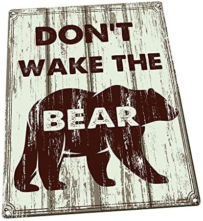 Ne budite metalni znak medvjeda, rustikalni, kabina, Kućni dekor