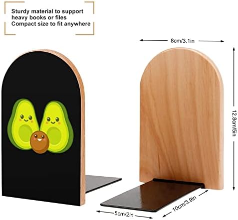 Slatka crtani avokado Family dekorativni Bookends za police 1 par knjiga završava Non-Skid ured drži štand
