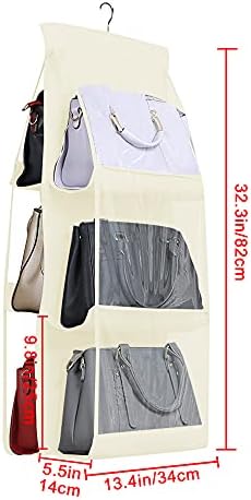 SNOMEL 2 paket viseća Torbica Torbica Organizator za odlaganje, 6 džepova debljine & amp; držač torbe od meke tkanine za ormar, sklopiva