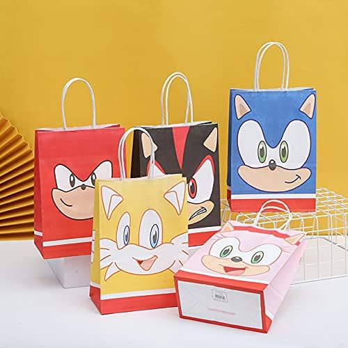 15 kom Party papirne kese za Sonic potrepštine Favor Goody Candy torbe poslastica torbe za Sonic inspirisan jež rođendan Party Supplies