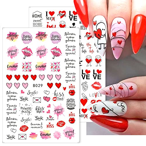 Valentinovo naljepnice za umjetnost noktiju naljepnice za Dan zaljubljenih ukrasi za nokte 3D samoljepljivi Dan zaljubljenih vjenčanje