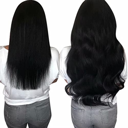 LAAVOO Micro Ring Hair Extensions Real Human Hair Black hair Extensions Human Hair Micro perle ekstenzije za kosu perle Hair Extensions