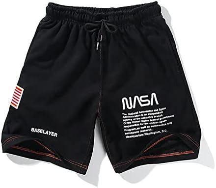 FROIBHATG NASA Shirt Casual Shorts, Hip-hop, labav, Capris,95% pamuk