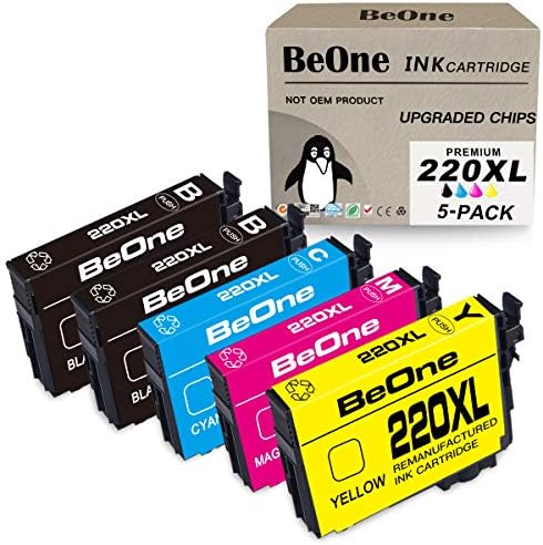 Beone 220xl kertridži sa mastilom prerađena zamena za Epson 220 XL T220 T220XL 5-pakovanje za upotrebu sa radnom snagom WF-2630 WF-2650