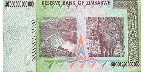2008 - Rezervna banka Zimbabve 50 biliona prodavača dolara Neprikupan