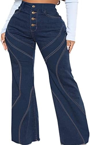 Blarne hlače za žene Jean visokog struka vrećaste traperice hlače udobne tanke fit pantalone žene mršave bootcut jeggings