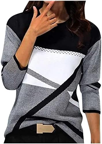 Žene Fuzzy Toplo pulover 3D uzorak pasa Print Solid Bool Dukserice Dugih rukava Crewneck Ležerne prilikom labave tuničke bluze