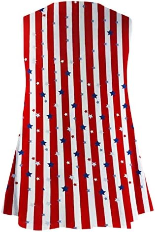 Annhoo Deep V izrez bluza za žene bez rukava u Sjedinjenim Državama zastava za ispis prevelikih kamizola tenkovi za majice TEEN Girls