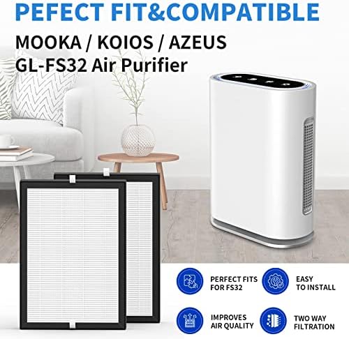 Cfkreya gl-FS32 HEPA zamjenski Filter kompatibilan sa Koios gl-FS32 & Azeus GL-FS32 pročistač vazduha i mooka gl-fs32 prečistač vazduha