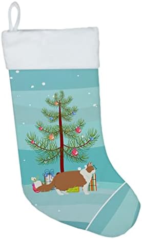 Caroline's bysures CK4665CS Norveška šuma 2 mačka vesela božićna božićna čarapa, kamin Viseće čarape Božićna sezona Dekor zabava