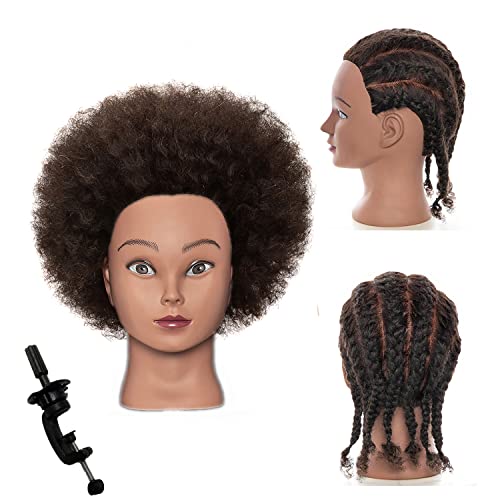 Upgrade Afro Hair Mannequins glava sa ljudskom kosom Kozmetologija obuka glava Manican Manikin lutka glava za oblikovanje kose