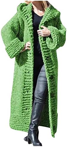 Ženski kardigan džemperi Gumb SOdli pleteni dugi dugi rukav preveliki kaput, ležerne Y2K lagane majice