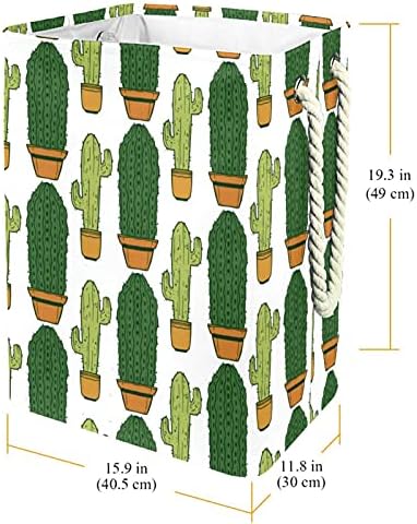Biljke u saksiji zeleni kaktus uzorak korpe za veš torbe za odlaganje ugrađena podstava sa odvojivim nosačima sklopiva korpa za veš