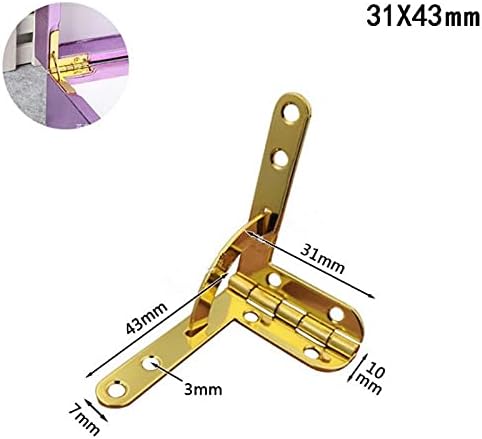 YGQZM 6pcs Zglob zgloba kovčeg šarke WOOD kutija ugrađena mala šarka Polup poklopca Podrška hardverski pribor 31 x 43mm