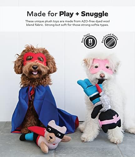 Jax & Bones Squaky Igračke za pse - 11 teška igračka vunene vune za pse - ojačane šavove za umjerene žvakače | Jelly Roll