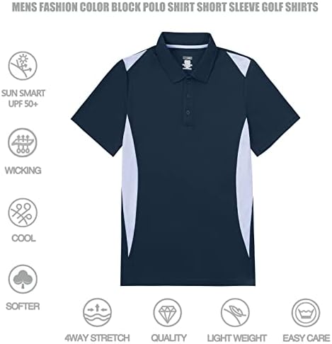 Corna muške golf košulje vlage Wicking suho fit performanse Polo majica Brza suha kratkih rukava Ležerna polo majica za muškarce