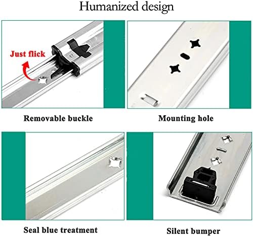 Zbyl metalne trake za fioke sa bravom, 53mm proširenje mekih klizača za zatvaranje fioka, kuglični ležaj 3-Fold Full produžetak, bočni