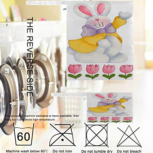 visesunny sretan cvijet Uskršnje zečice 2 kom mokra torba sa džepovima sa patentnim zatvaračem periva za višekratnu upotrebu prostrana