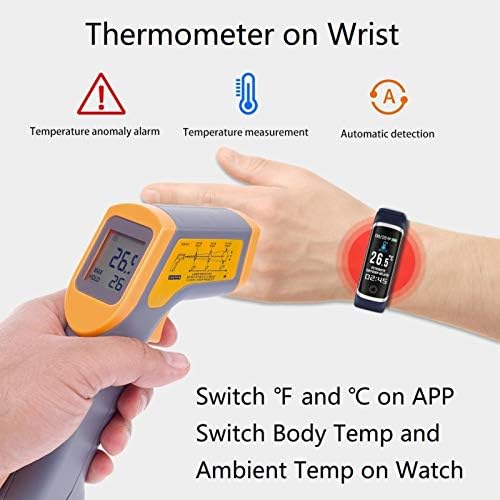 Smart Watch, CNPGD Fitness Tracker za muškarce, narukvica traka sa 24-satnom karorijskom temperaturu, krvni pritisak krvni kisik vodootporan