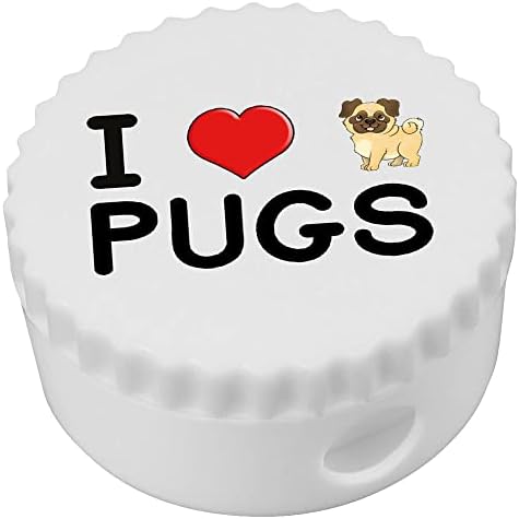 Azeeda 'I Love Pugs' Compact offican officner