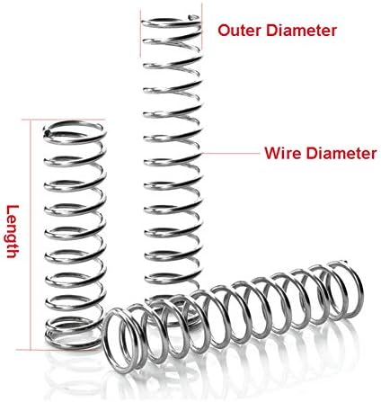 Opružni pritisak opruga i tipa opruga 304 nehrđajući čelik tlačna žica dia 0. 4 mm vanjskog dia 12 mm Dužina 10-50 mm 10pcs