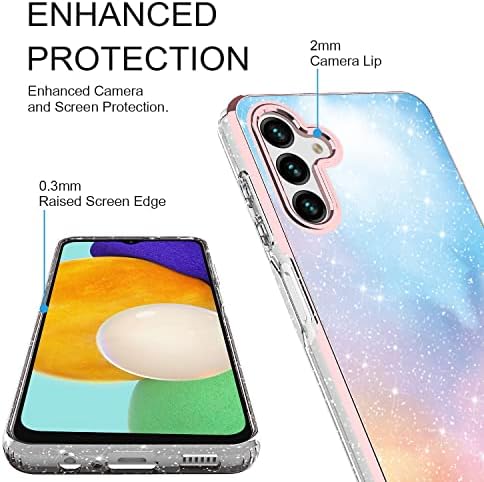 Rosebono kompatibilan sa Samsung Galaxy A54 5g futrolom, bling sjajni iskra Laserski ljubičasti ultra prozirni poklopac kože otporni