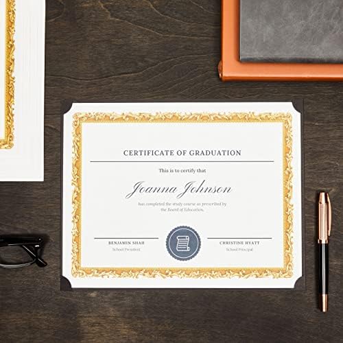 Papir sa certifikatom o nagradi sa zlatnom Foliranom metalik obrubom