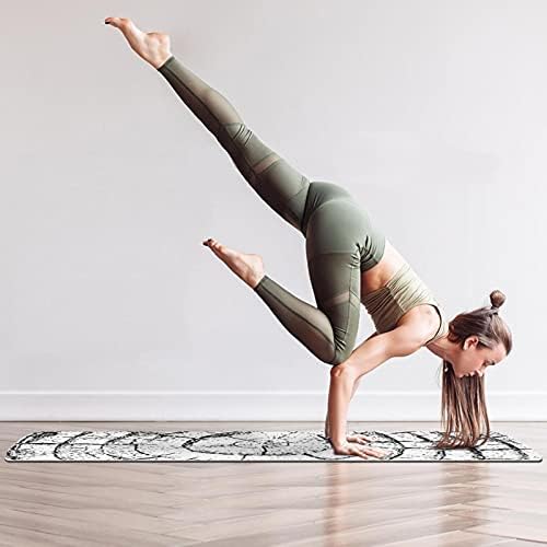 Debela neklizajuća Vježba & amp; fitnes 1/4 prostirka za jogu sa printom prstena na drvetu za Yoga Pilates & amp; Vježba fitnesa na