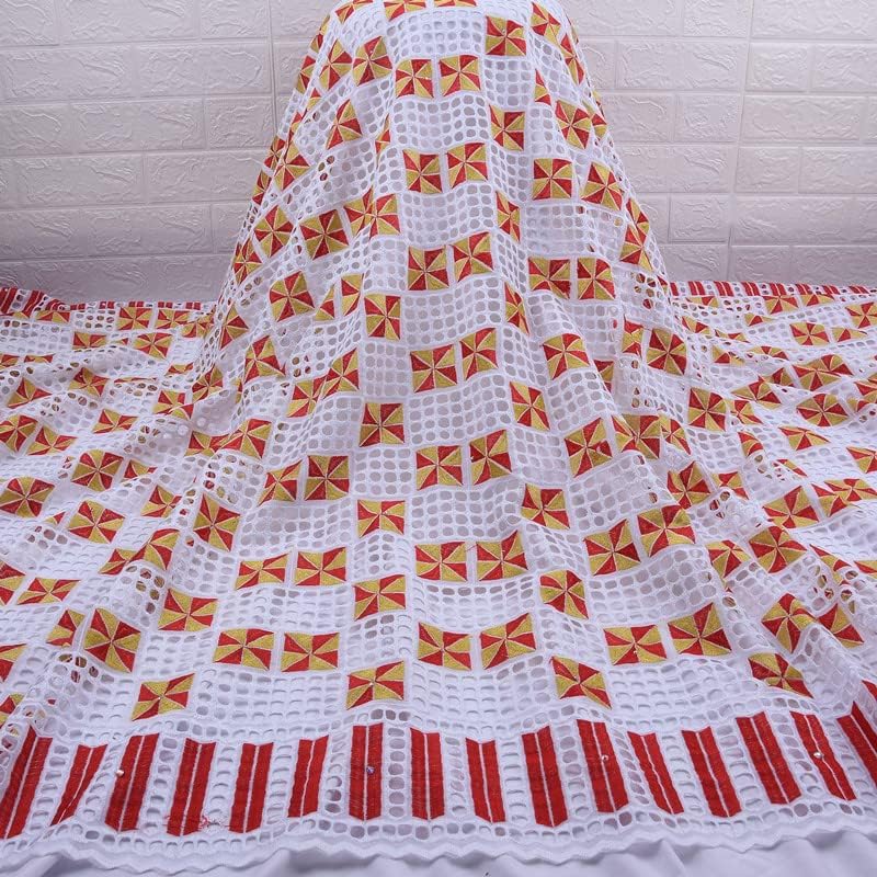 Pamuk Swisss Voile Lace u Švicarskoj šivajte odjeću Nigerijska suha čipkasta tkanina 5 jardi Afrička čipkasta tkanina za svadbene