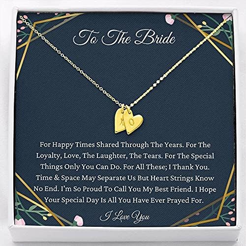 Nakit za poruke, ručno rađene ogrlice - personalizirani poklon inicijali srca, prema mom najboljem prijatelju na vašem danu vjenčanja