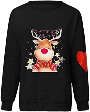 Hoodies za žene Jesen Ležerne prilike, Modni modni pulover Sretan Božićni print s kapuljačom s dugim rukavima