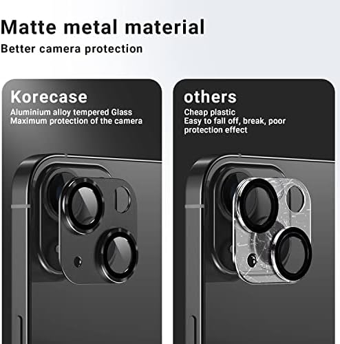 Korecase [2 Pakovanje ] zaštita sočiva kamere za iPhone 14 / iPhone 14 Plus metalni kaljeni stakleni film za pokrivanje kamere, futrola