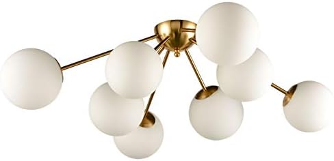 HOLKIRT elegantna moderna Globus polu Flush Mount plafonska lampa, 8 Light Mid Century Sputnik lusteri utakmice
