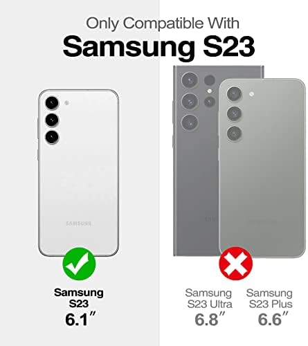 Welovecase Samsung Galaxy S23 Case Novčanik Case sa držačem za kreditne kartice i skriveno ogledalo, sveobuhvatni zaštitni udarni