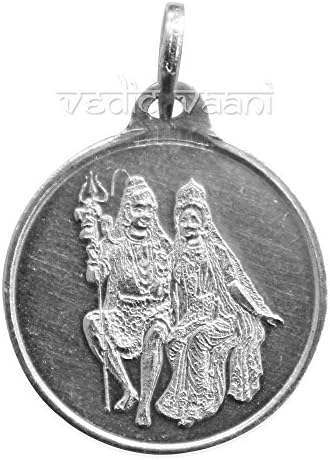 Vedic Vaani Pure Silver Lord Shiv Pavati sa CHANDRA YANTRA CACHET