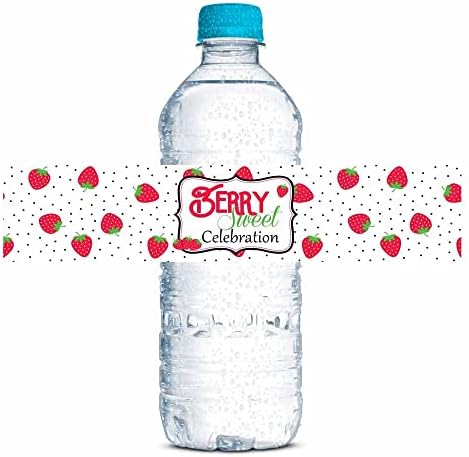 Jagoda Berry Sweet Proslavi rođendan Teme vodootporne naljepnice za vodu za vodu za vodu 20 omotaj oko etiketa veličine 1,75 x 8,5