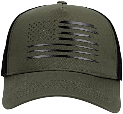 MWFUS američka kapu za kamion za zastavu za muškarce, bejzbol kapu snapback šešir podesivi fit s prozračnom mrežnom stranom
