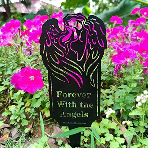 Metalna anđeoska ploča za groblje, anđeoski spomen-kolac, sjećanje na voljenu osobu, poklon saučešća, poklon ožalošćenosti, ukras